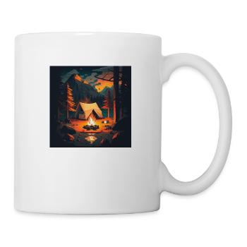 Camping Adventure Campfire Tent Forest Poster - Mug - white - Right