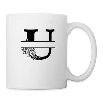 Personalized floral letter U - Mug - white - Right