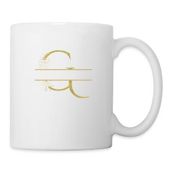 Personalized floral gold letter G - Mug - white - Right