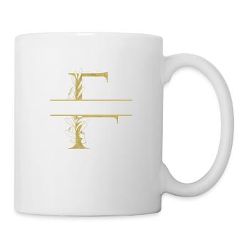 Personalized floral gold letter f - Mug - white - Right