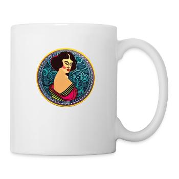Woman Badge ArtNouvaue 15 - Tasse - Weiß - Rechts