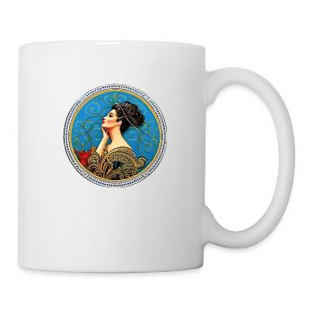 Woman Badge ArtNouvaue 13 - Tasse - Weiß - Rechts