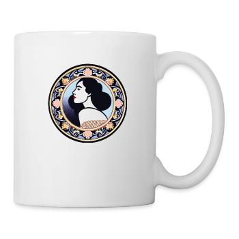 Woman Badge ArtNouvaue 08 - Tasse - Weiß - Rechts