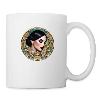 Woman Badge ArtNouvaue 14 - Tasse - Weiß - Rechts