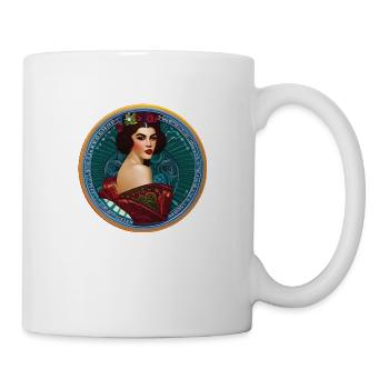 Woman Badge ArtNouvaue 07 - Tasse - Weiß - Rechts