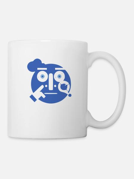 Ich mit blauem Gesicht - Tasse - Weiß