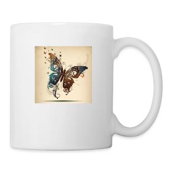 Schmetterling, Notizen - Tasse - Weiß - Rechts
