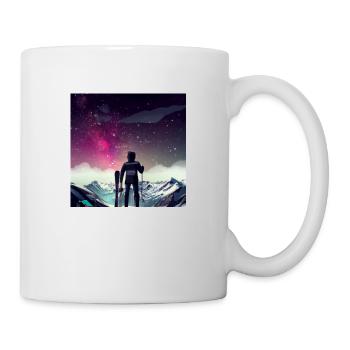 Skifahrer on top - Tasse - Weiß - Rechts