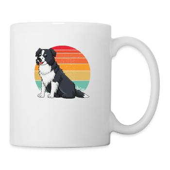 Border collie Retro 2 - Mug blanc - blanc - Droite
