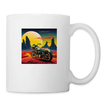 Pop Art Motorcycle, Abstract, Contrast, Road-trip - Mug - white - Right