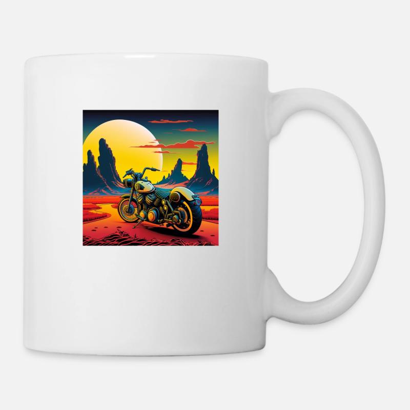 Pop Art Motorcycle, Abstract, Contrast, Road-trip - Mug - white