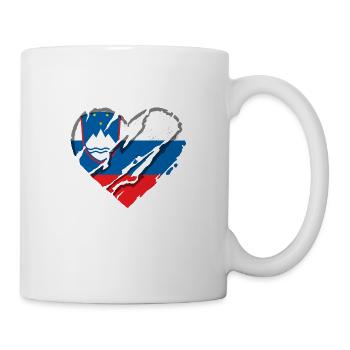 Slowenien Flagge Balkan Slowenische Fahne Vintage - Tasse - Weiß - Rechts