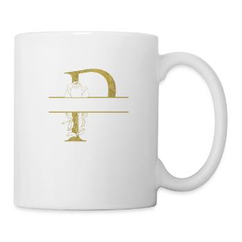 personalized floral golden letter P - Mug - white - Right