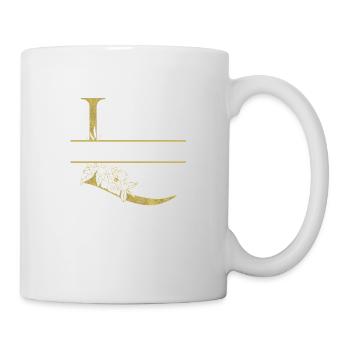 lettre l doré floral personnalisé - Mug blanc - blanc - Droite