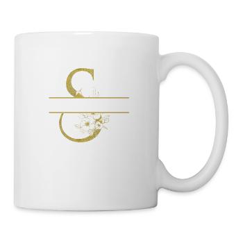 lettre s doré floral personnalisé - Mug blanc - blanc - Droite