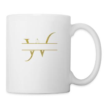 Personalized floral gold letter W - Mug - white - Right
