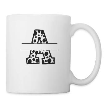 Personalisierter Kuhmusterbuchstabe - Tasse - Weiß - Rechts