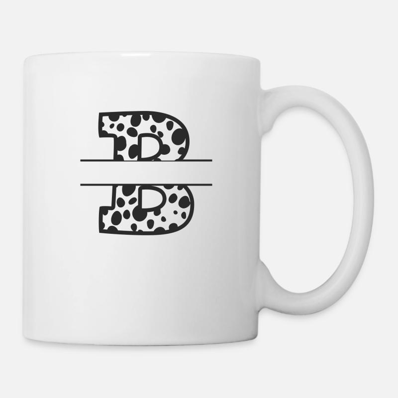Letter B benutzerdefiniertes Kuhmuster - Tasse - Weiß