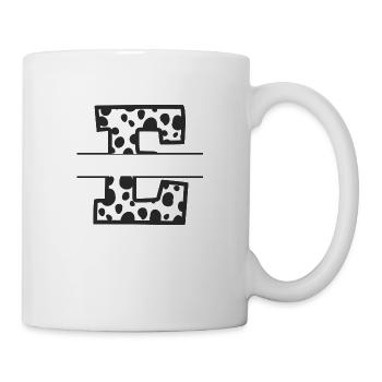 Buchstabe e benutzerdefiniertes Kuhmuster - Tasse - Weiß - Rechts