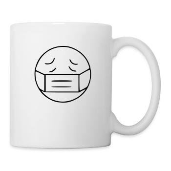 Emoji sketch mouth glued black - Mug - white - Right