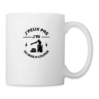 j'peux pas j ai du bois à couper - Mug blanc - blanc - Droite