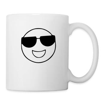 Emoji Sketch Lunettes de soleil noir - Mug blanc - blanc - Droite