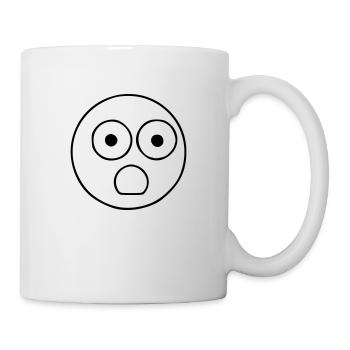 Le croquis emoji surprend le noir - Mug blanc - blanc - Droite