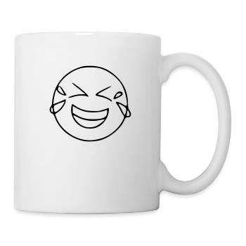 Emoji croquis larmes rire noir - Mug blanc - blanc - Droite