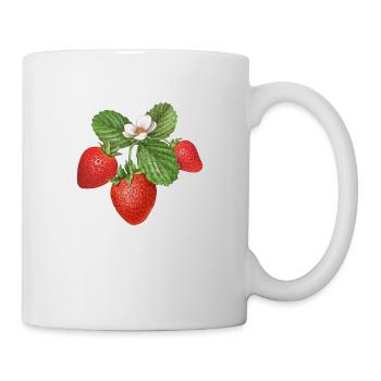 Saftige rote Erdbeere, Sommer - Tasse - Weiß - Rechts