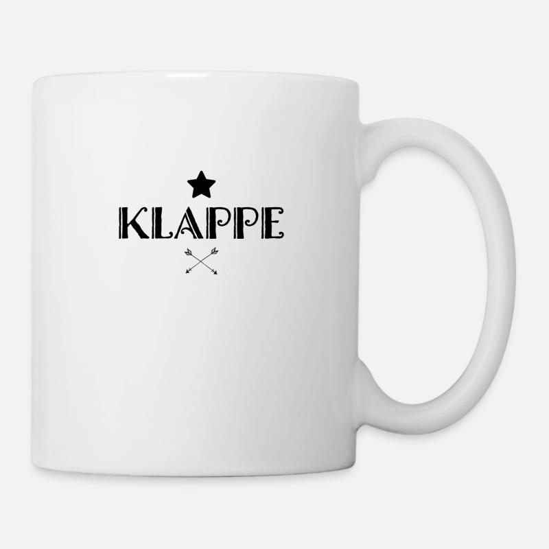 Klappe - Tasse - Weiß