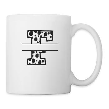 Buchstabe F benutzerdefiniertes Kuhmuster - Tasse - Weiß - Rechts
