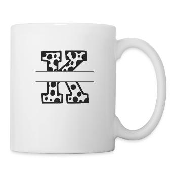 Letter K benutzerdefiniertes Kuhmuster - Tasse - Weiß - Rechts