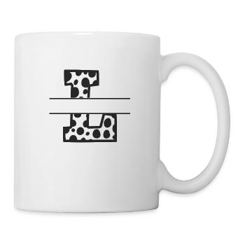 Buchstabe L Individuelles Kuhmuster - Tasse - Weiß - Rechts