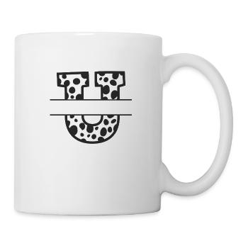 Buchstabe U benutzerdefiniertes Kuhmuster - Tasse - Weiß - Rechts