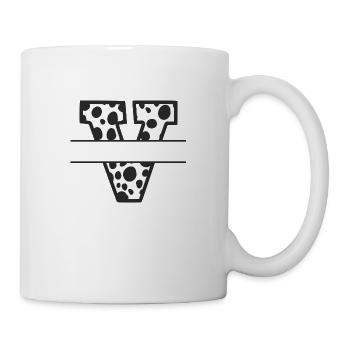 Letter V benutzerdefiniertes Kuhmuster - Tasse - Weiß - Rechts