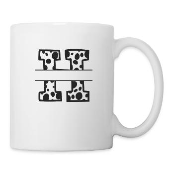 Buchstabe H benutzerdefiniertes Kuhmuster - Tasse - Weiß - Rechts