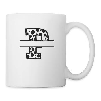 Buchstabe P benutzerdefiniertes Kuhmuster - Tasse - Weiß - Rechts