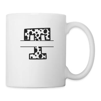 Buchstabe T benutzerdefiniertes Kuhmuster - Tasse - Weiß - Rechts