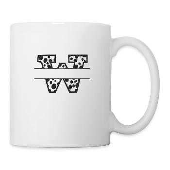 Letter W benutzerdefiniertes Kuhmuster - Tasse - Weiß - Rechts