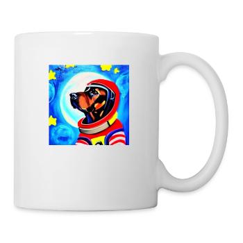 Roter Raumanzug Kosmohund - Tasse - Weiß - Rechts