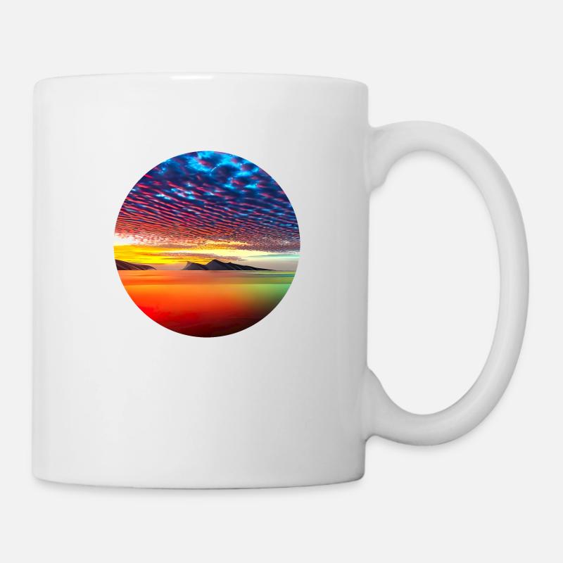 Coucher de soleil sur la mer - Mug blanc - blanc