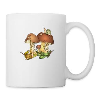 Champignons et escargots - Mug blanc - blanc - Droite
