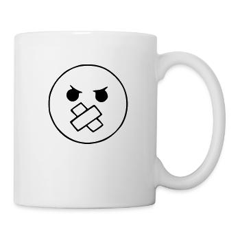 Emoji sketch mouth glued black - Mug - white - Right