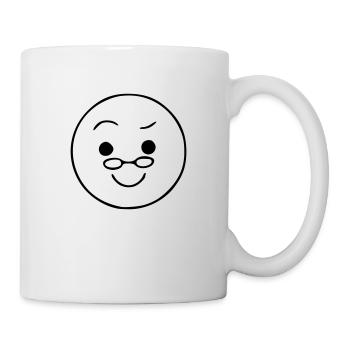 Emoji Skizze Brille schwarz - Tasse - Weiß - Rechts