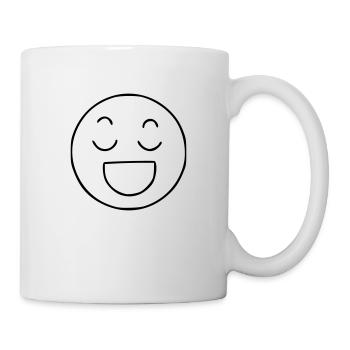 Emoji sketch happy black - Mug blanc - blanc - Droite