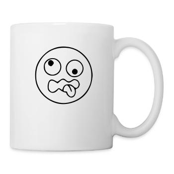 Emoji sketch crazy black - Mug blanc - blanc - Droite
