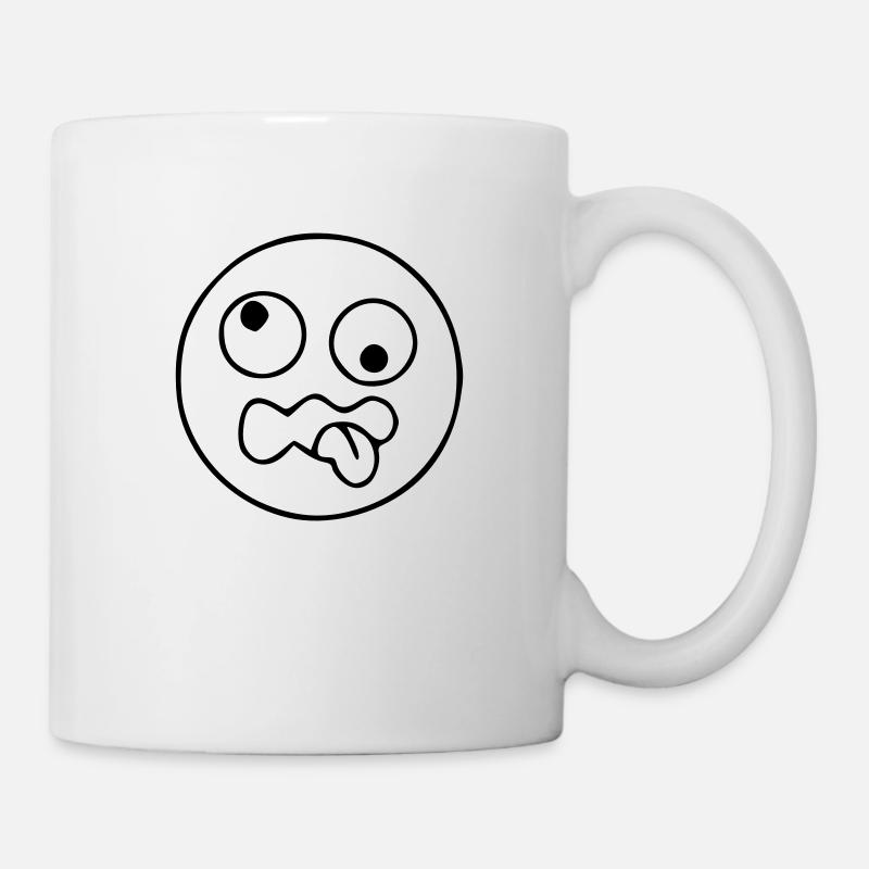 Emoji sketch crazy black - Mug - white
