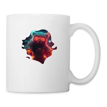 Grizzly Mecha Cool im Cyborg Steampunk Stil - Tasse - Weiß - Rechts