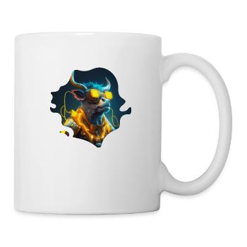 Illustration d un taureau mécha au style cyborg - Mug blanc - blanc - Droite