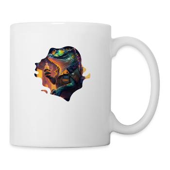 Crocodile mecha in a steampunk cyborg style - Mug - white - Right